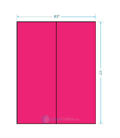 4.25" x 11" - 2 up - Fluorescent Pink (Laser)