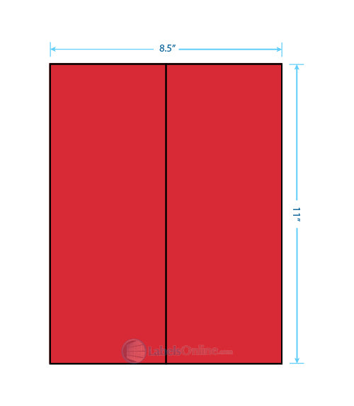 4.25" x 11" - 2 up - Fluorescent Red (Laser)
