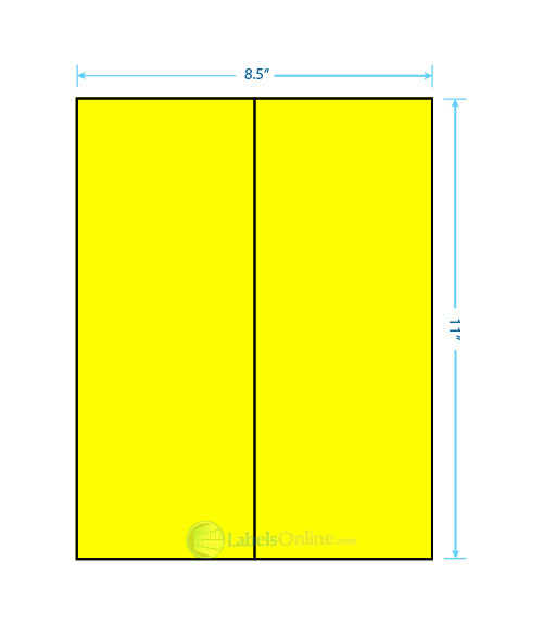 4.25" x 11" - 2 up - Fluorescent Yellow (Laser)