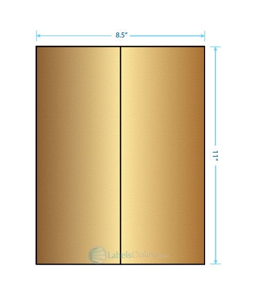 4.25" x 11" - 2 up - Gold Foil (Laser)