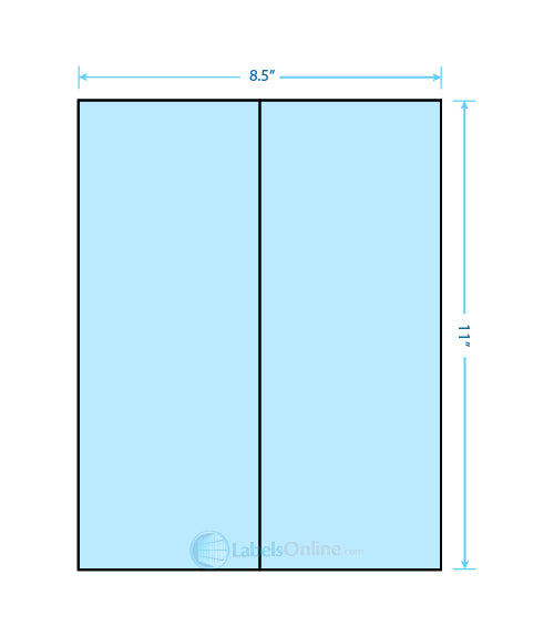 4.25" x 11" - 2 up - Pastel Blue (Laser)
