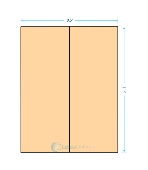 4.25" x 11" - 2 up - Pastel Orange (Laser)