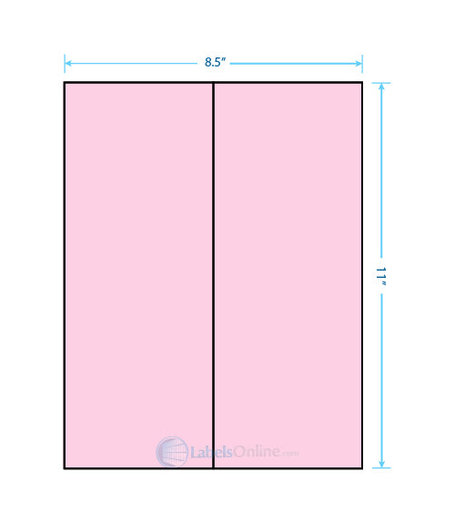 4.25" x 11" - 2 up - Pastel Pink (Laser)