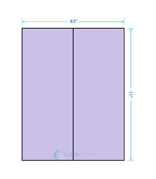 4.25" x 11" - 2 up - Pastel Purple (Laser)
