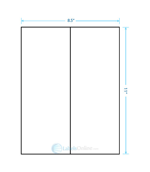 4.25" x 11" - 2 up - White Polyester (Laser)