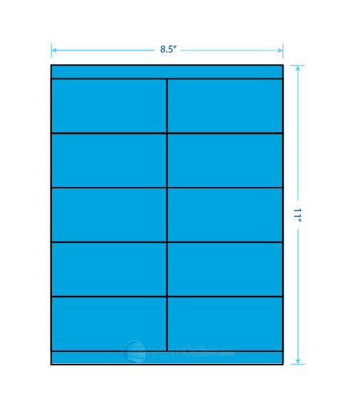 4.25" x 2" - 10 up - Fluorescent Blue