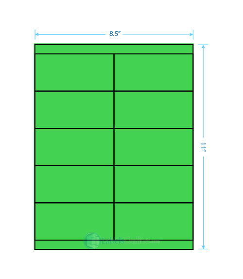 4.25" x 2" - 10 up - Fluorescent Green