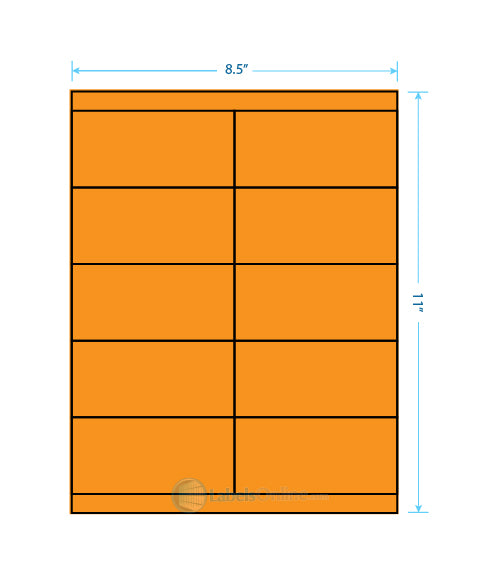 4.25" x 2" - 10 up - Fluorescent Orange