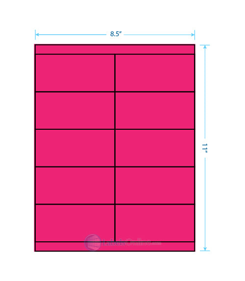 4.25" x 2" - 10 up - Fluorescent Pink