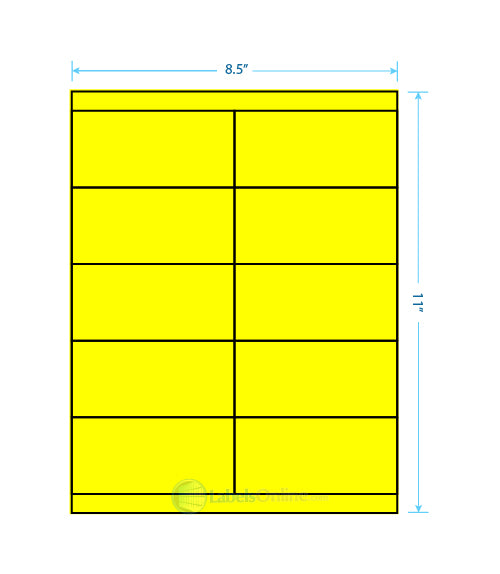 4.25" x 2" - 10 up - Fluorescent Yellow