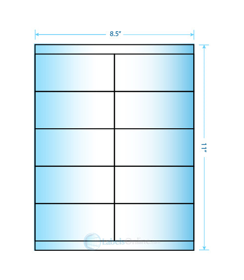 4.25" x 2" sheet labels, 10 per sheet, high gloss