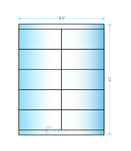 4.25" x 2" sheet labels, 10 per sheet, mid gloss