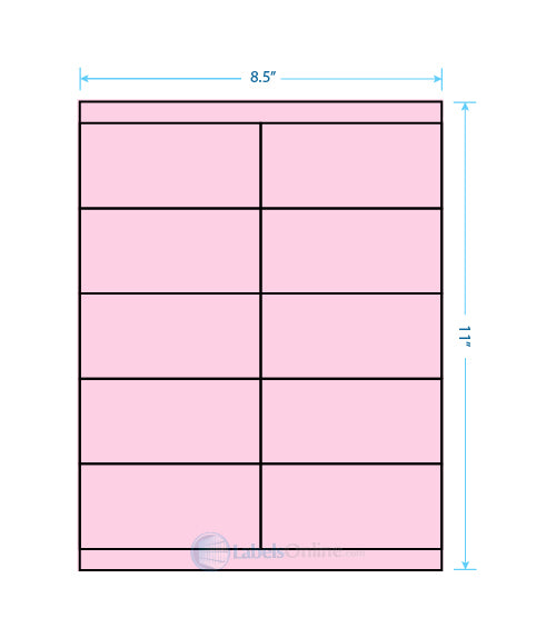 4.25" x 2" - 10 up - Pastel Pink