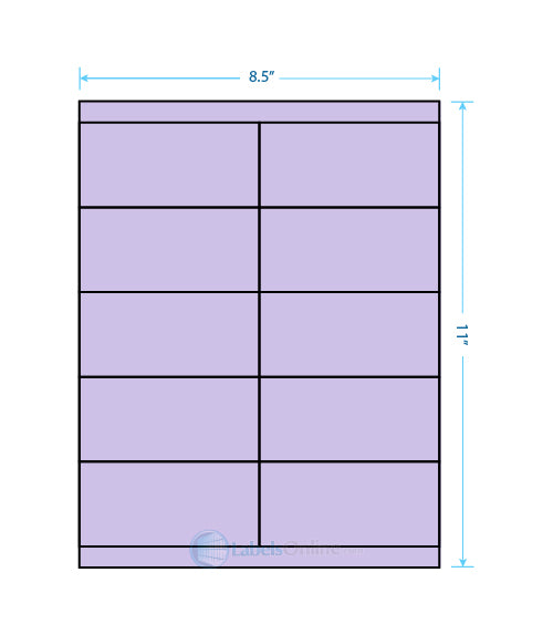 4.25" x 2" - 10 up - Pastel Purple