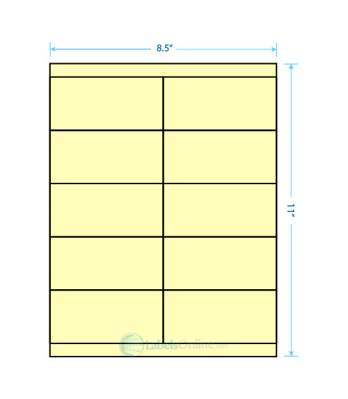 4.25" x 2" - 10 up - Pastel Yellow