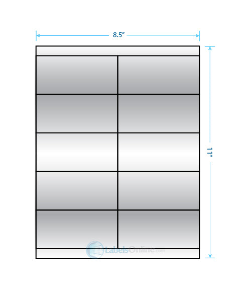 4.25" x 2" - 10 up - Silver Foil
