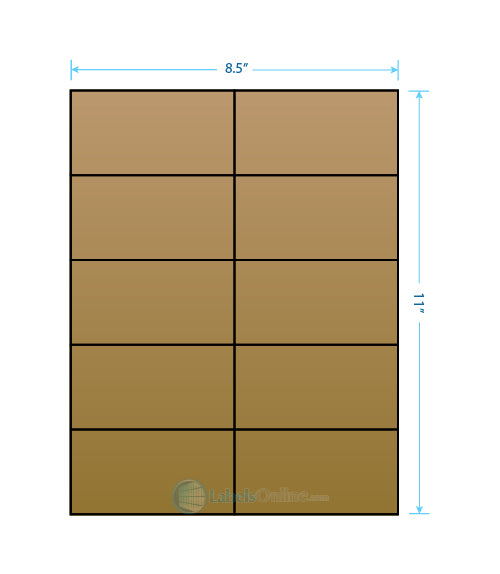 4.25" x 2.2" - 10 up - Brown Kraft