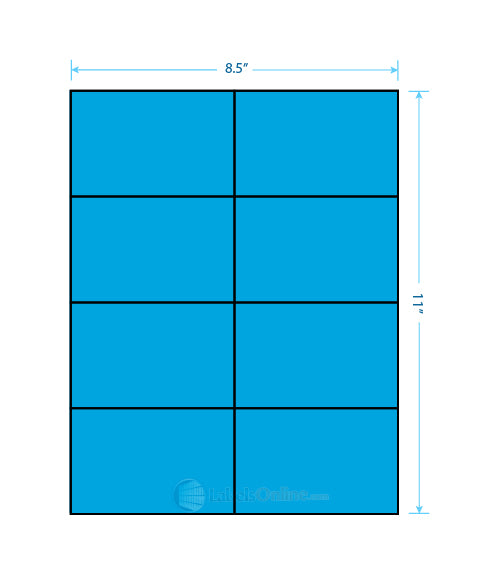 4.25" x 2.2" - 10 up - Fluorescent Blue
