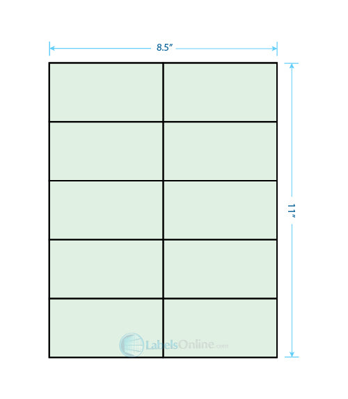 4.25" x 2.2" - 10 up - Pastel Green