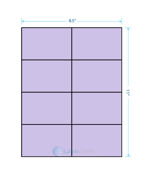4.25" x 2.2" - 10 up - Pastel Purple