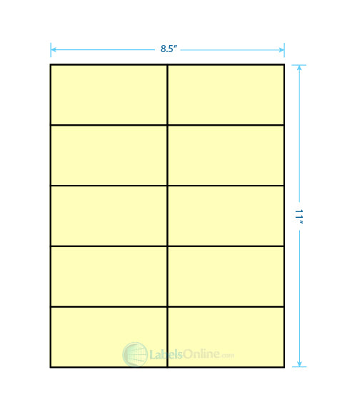 4.25" x 2.2" - 10 up - Pastel Yellow