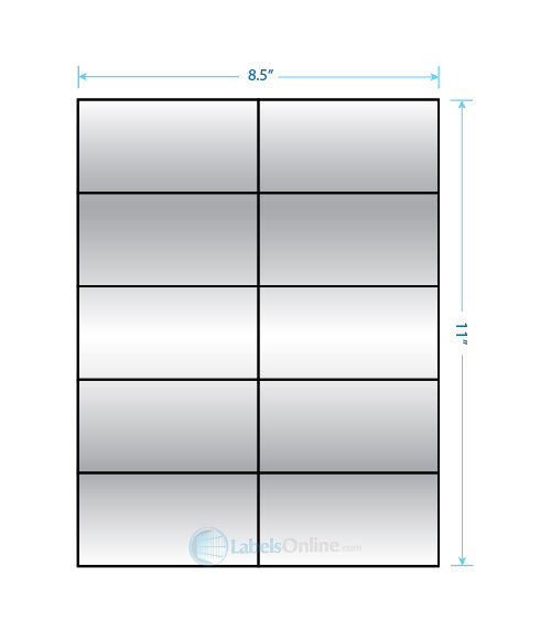 4.25" x 2.2" - 10 up - Silver Foil