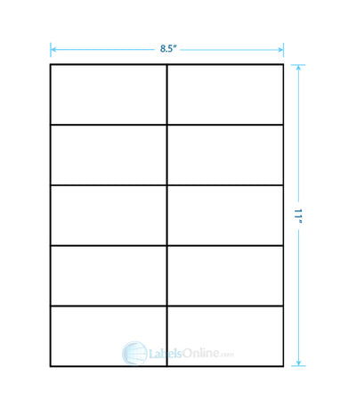 4.25" x 2.2" - 10 up - Standard White Matte