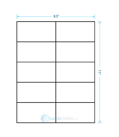 4.25" x 2.2" - 10 up - Standard White Matte