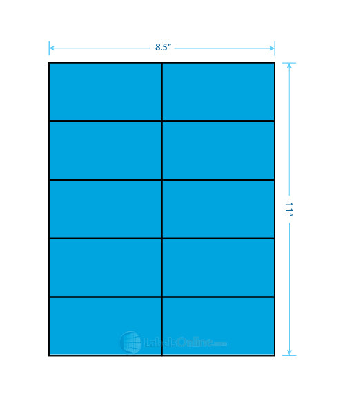 4.25" x 2.75" - 8 up - Fluorescent Blue