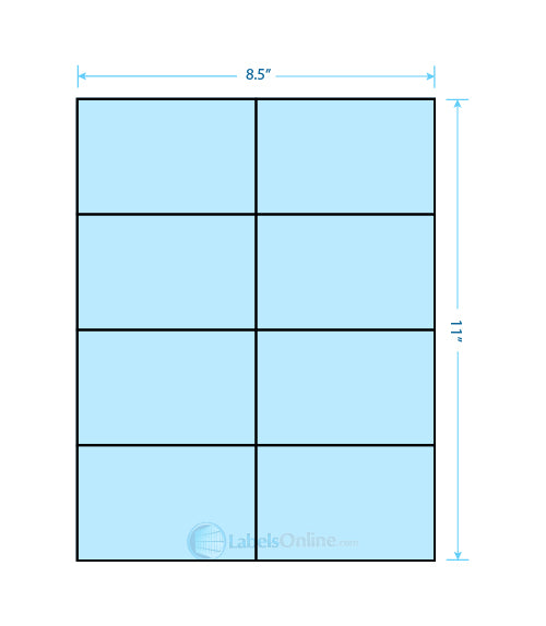 4.25" x 2.75" - 8 up - Pastel Blue