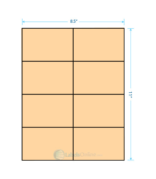 4.25" x 2.75" - 8 up - Pastel Orange