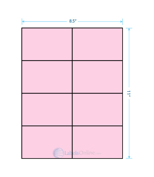 4.25" x 2.75" - 8 up - Pastel Pink