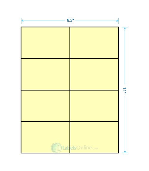 4.25" x 2.75" - 8 up - Pastel Yellow
