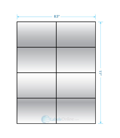 4.25" x 2.75" - 8 up - Silver Foil