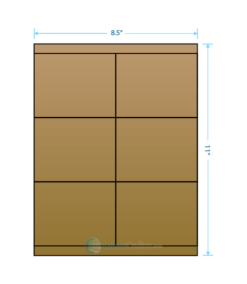 4.25" x 3.33" - 6 up - Brown Kraft