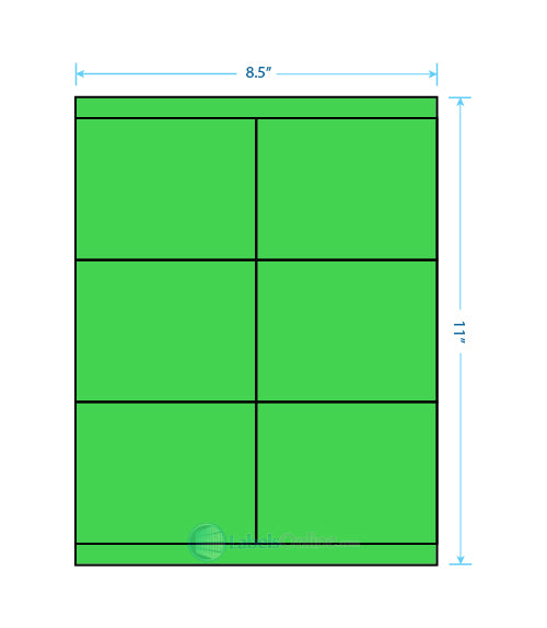 4.25" x 3.33" - 6 up - Fluorescent Green