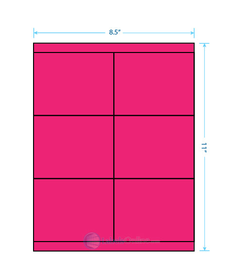4.25" x 3.33" - 6 up - Fluorescent Pink