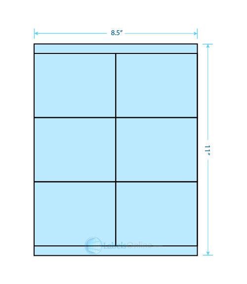 4.25" x 3.33" - 6 up - Pastel Blue