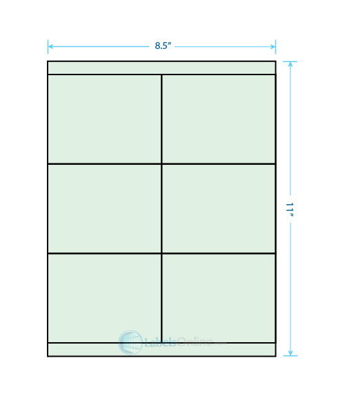 4.25" x 3.33" - 6 up - Pastel Green