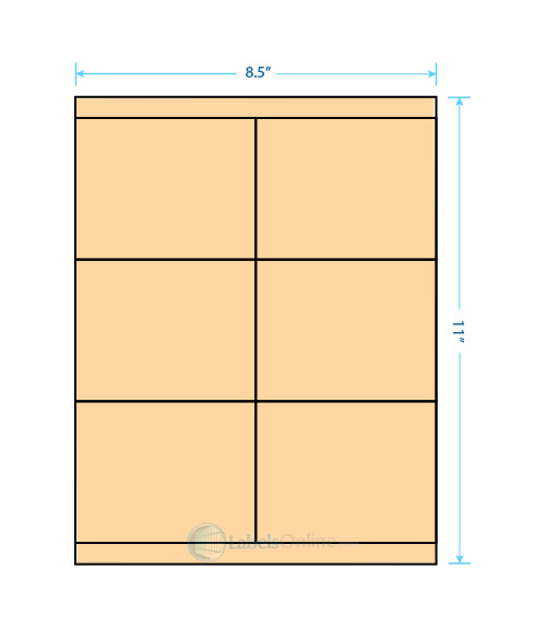 4.25" x 3.33" - 6 up - Pastel Orange