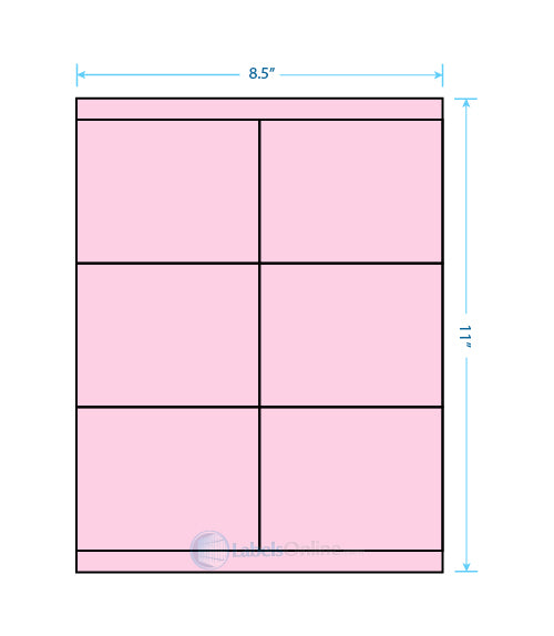 4.25" x 3.33" - 6 up - Pastel Pink