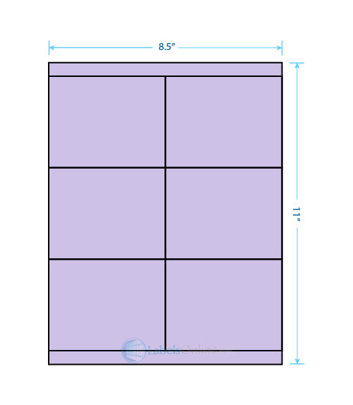 4.25" x 3.33" - 6 up - Pastel Purple