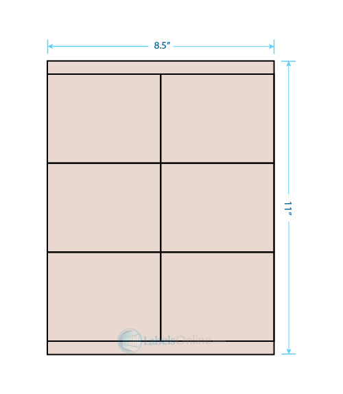 4.25" x 3.33" - 6 up - Pastel Tan