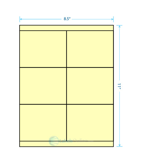 4.25" x 3.33" - 6 up - Pastel Yellow
