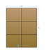 4.25" x 3.66" - 6 up - Brown Kraft