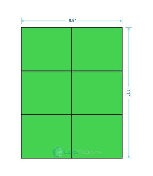 4.25" x 3.66" - 6 up - Fluorescent Green