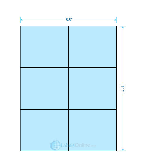 4.25" x 3.66" - 6 up - Pastel Blue