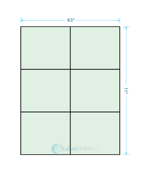 4.25" x 3.66" - 6 up - Pastel Green