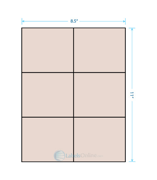4.25" x 3.66" - 6 up - Pastel Tan