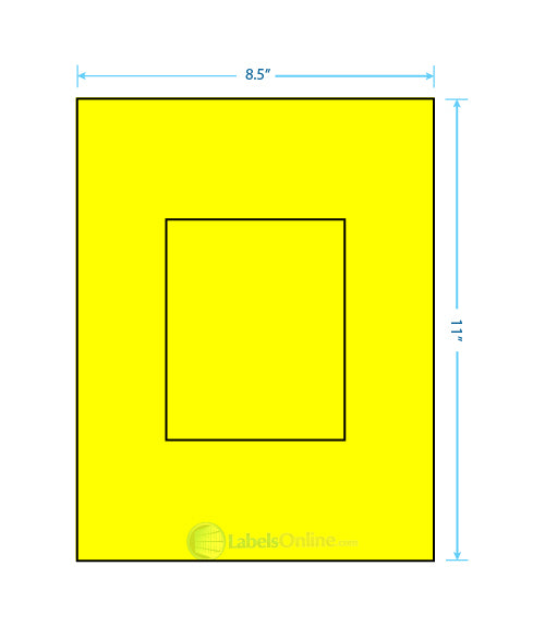 4.25" x 5.25" - 1 up - Fluorescent Yellow (Laser)